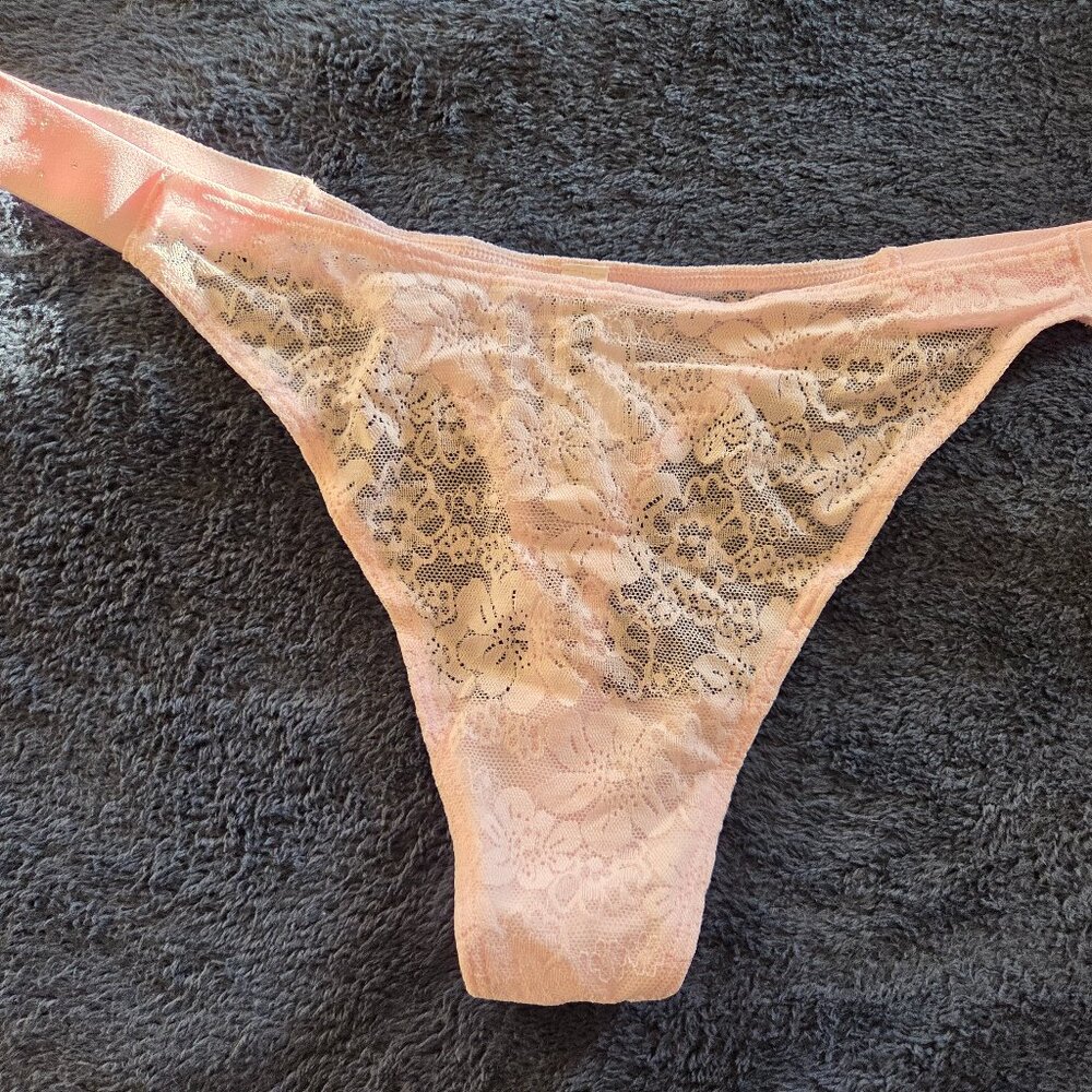 Victoria's Secret Pink! light logo hi leg micro thong size XL